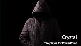  Presentation with mystery crime - Beautiful presentation theme featuring fear mystery danger crime stalker backdrop and a black colored foreground