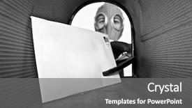  Presentation with postal service - Slides featuring us postal service - unidentifiable person in a gas background and a gray colored foreground