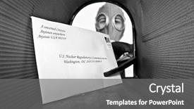  Presentation with gas - Beautiful PPT theme featuring us postal service - unidentifiable person in a gas backdrop and a gray colored foreground