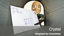  Presentation with postal service - Slides with us postal service - unidentifiable person in a gas background and a gray colored foreground