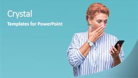  Presentation with woman covering man mouth hand - Cool new slides with fear scared in silence backdrop and a light blue colored foreground