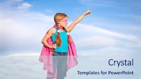  Presentation with super girl - Amazing presentation having fearless - super hero or superhero girl backdrop and a sky blue colored foreground
