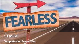  Presentation with highway road sign - Colorful presentation design enhanced with fearless sign with road background backdrop and a tawny brown colored foreground