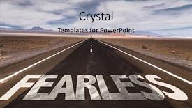  Presentation with desert - Beautiful theme featuring fearless written on desert road backdrop and a light gray colored foreground