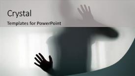  Presentation with phobias - Audience pleasing PPT layouts consisting of fears phobias - shadowy figure behind glass backdrop and a light gray colored foreground