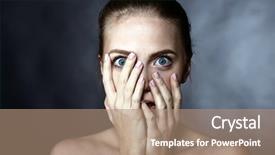  Presentation with phobias - Slide set consisting of fears phobias - young girl covered her face background and a  colored foreground