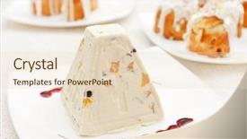  Presentation with dessert - Presentation theme featuring feast cross - traditional easter dessert background and a  colored foreground