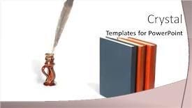  Presentation with feather - Beautiful presentation featuring feather-and-books-at-white backdrop and a white colored foreground