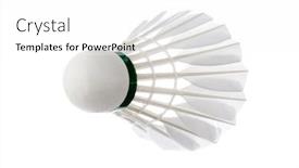  Presentation with white badminton shuttlecock - Theme with feather-badminton-shuttlecock-isolated background and a white colored foreground
