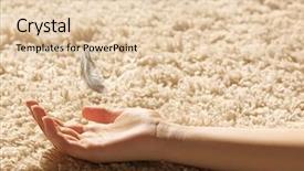  Presentation with feather - Theme featuring feather falling to female hand background and a lemonade colored foreground