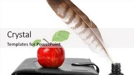  Presentation with ink - Colorful slides enhanced with feather in ink bottle backdrop and a lemonade colored foreground