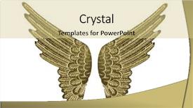  Presentation with angel wings - Slide deck consisting of feather ink set - gold fairy angel wings isolated background and a yellow colored foreground