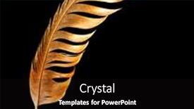  Presentation with feather pen - Cool new PPT theme with poet - feather is covered with gold backdrop and a black colored foreground