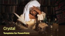  Presentation with feather pen - Beautiful presentation theme featuring feather pen - dark image of a vintage backdrop and a wine colored foreground