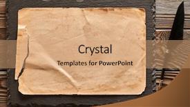  Presentation with feather pen - PPT layouts enhanced with feather pen and blank paper background and a coral colored foreground