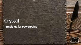  Presentation with feather pen - Colorful presentation theme enhanced with feather pen with inkwell backdrop and a dark gray colored foreground