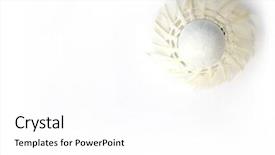  Presentation with white badminton shuttlecock - Audience pleasing PPT theme consisting of feather shuttlecock for badminton isolated backdrop and a white colored foreground