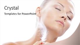  Presentation with beautiful skin - Amazing theme having feather touch - beautiful female with clean healthy backdrop and a sky blue colored foreground