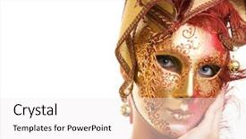  Presentation with carnival - Slide set having feather touch - beautiful young woman in carnival background and a white colored foreground