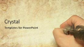  Presentation with old feather pen - Amazing slides having feathered pen letter - vintage old paper and feather backdrop and a  colored foreground