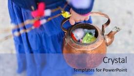  Presentation with palm sunday - Colorful PPT theme enhanced with feathers for easter palm sunday backdrop and a teal colored foreground