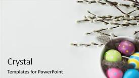  Presentation with holidays - Slide deck featuring feathers in bowl and pussy background and a white colored foreground