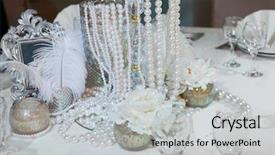  Presentation with pearls - PPT theme consisting of feathers pearls and candle background and a light gray colored foreground