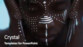  Presentation with strong - Slides having features and white face paint background and a wine colored foreground