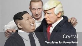  Presentation with trump - Presentation theme having feb-25-2018-caricatures background and a dark gray colored foreground
