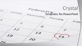  Presentation with february - Colorful presentation theme enhanced with february-14-on-the-calendar backdrop and a white colored foreground
