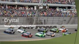  Presentation with nascar racing - Colorful presentation design enhanced with february-16-2019-daytona-beach backdrop and a gray colored foreground