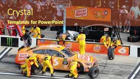  Presentation with pit stop - Amazing PPT theme having february-17-2019-daytona-beach backdrop and a tawny brown colored foreground