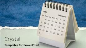  Presentation with 2021 - Presentation theme having february-2021-small-spiral-desktop background and a soft green colored foreground