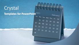  Presentation with 2021 - Theme enhanced with february-2021-spiral-desktop-calendar background and a teal colored foreground