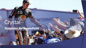  Presentation with florida beach - Audience pleasing presentation design consisting of february-26-2017-daytona-beach backdrop and a ocean colored foreground