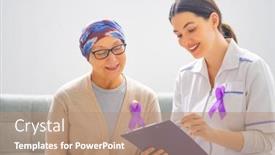  Presentation with world cancer day - Audience pleasing presentation theme consisting of february-4-world-cancer-day backdrop and a coral colored foreground