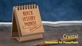  Presentation with american history - Presentation theme having february-black-history-month-handwriting background and a tawny brown colored foreground