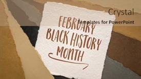  Presentation with black history - PPT theme with february-black-history-month-note background and a coral colored foreground