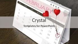  Presentation with february - Beautiful PPT theme featuring february valentine calendar on wood table year 2015 backdrop and a light gray colored foreground