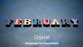  Presentation with february - Cool new presentation theme with february-word-on-a-blue backdrop and a seafoam green colored foreground
