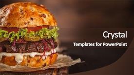  Presentation with table meal plan for osteotphorosis - Theme with fed - home made hamburger with lettuce background and a tawny brown colored foreground