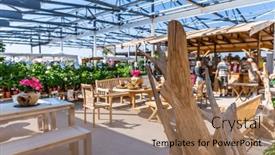  Presentation with horticulture - Presentation enhanced with federal-horticulture-and-garden-show background and a coral colored foreground