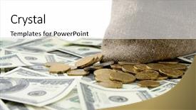  Presentation with canvas - Beautiful PPT theme featuring federal reserve - canvas money sack with dollar backdrop and a white colored foreground