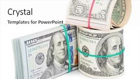  Presentation with floating dollar bills - Amazing slides having federal reserve - hundred dollar bills rolled up backdrop and a white colored foreground