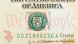  Presentation with 20 dollar bill - Cool new PPT layouts with federal reserve - new american ten dollar bill backdrop and a  colored foreground