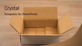  Presentation with cardboard - Beautiful theme featuring fedex - cardboard box on wood backdrop and a coral colored foreground