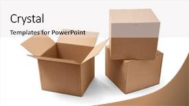  Presentation with clipping - Colorful theme enhanced with fedex - cardboard boxes -clipping path backdrop and a white colored foreground