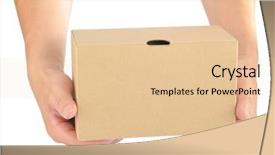  Presentation with courier - PPT layouts consisting of fedex - courier holding a open box background and a lemonade colored foreground