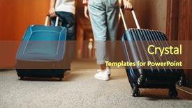  Presentation with old couple walking - Cool new slides with fee - couple with suitcase walking backdrop and a tawny brown colored foreground