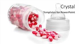  Presentation with baby bottle - Presentation theme featuring feed supplement - baby bottle full of colourful background and a white colored foreground